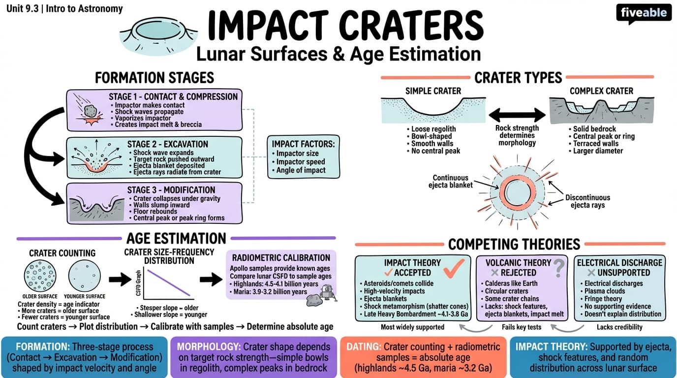 9.3 Impact Craters - Intro to Astronomy - Unit 9 visual cheatsheet