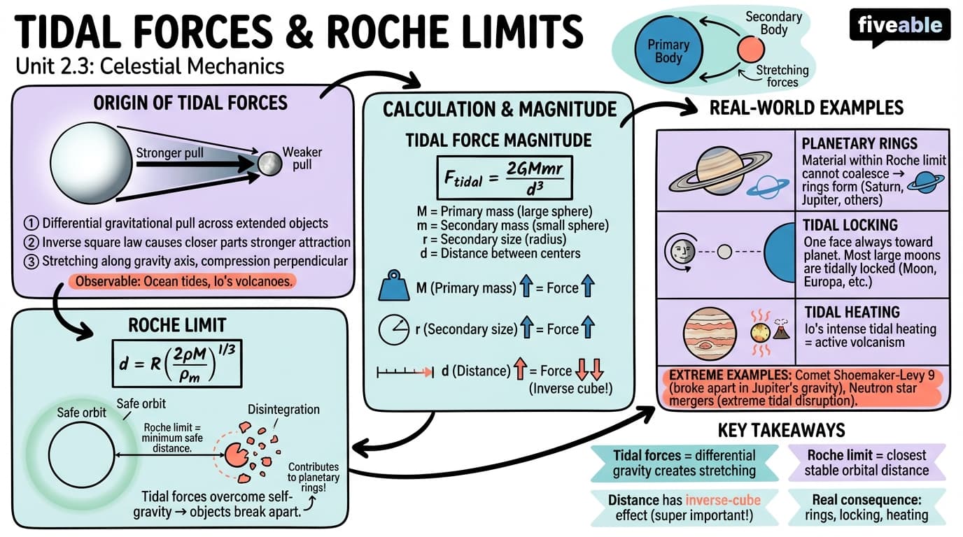 2.3 Tidal forces and Roche limits - Astrophysics I - Unit 2 visual cheatsheet