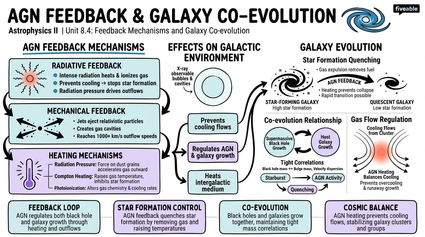 8.4 Feedback Mechanisms and Galaxy Co-evolution - Astrophysics II - Unit 8 visual cheatsheet