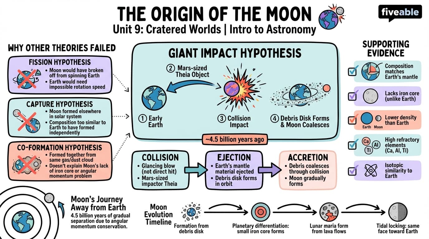 9.4 The Origin of the Moon - Intro to Astronomy - Unit 9 visual cheatsheet