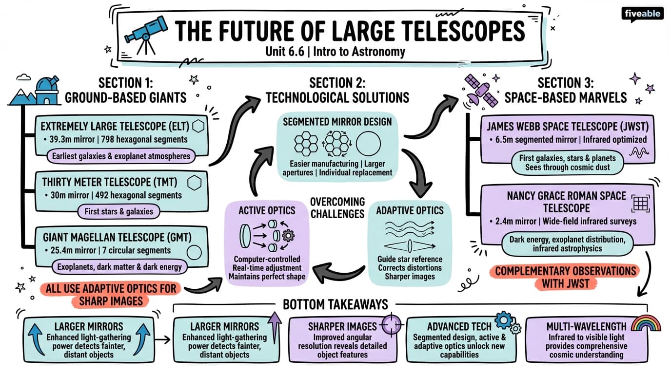 6.6 The Future of Large Telescopes - Intro to Astronomy - Unit 6 visual cheatsheet
