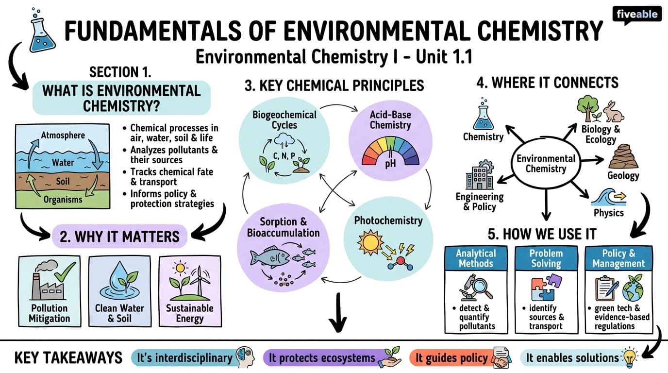 1.1 Fundamentals of Environmental Chemistry - Environmental Chemistry I - Unit 1 visual cheatsheet
