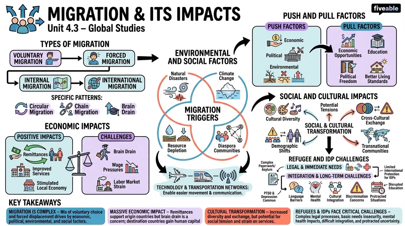 4.3 Migration and its impacts - Global Studies - Unit 4 visual cheatsheet