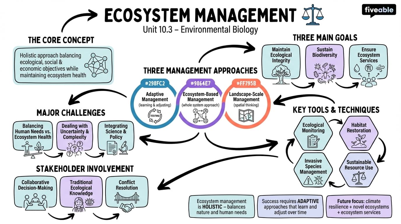10.3 Ecosystem management - Environmental Biology - Unit 10 visual cheatsheet