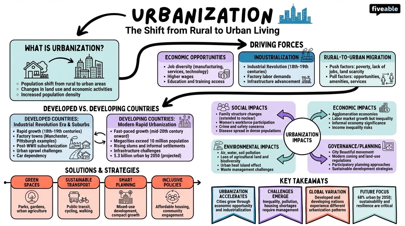 6.3 Urbanization - Honors World History - Unit 6 visual cheatsheet