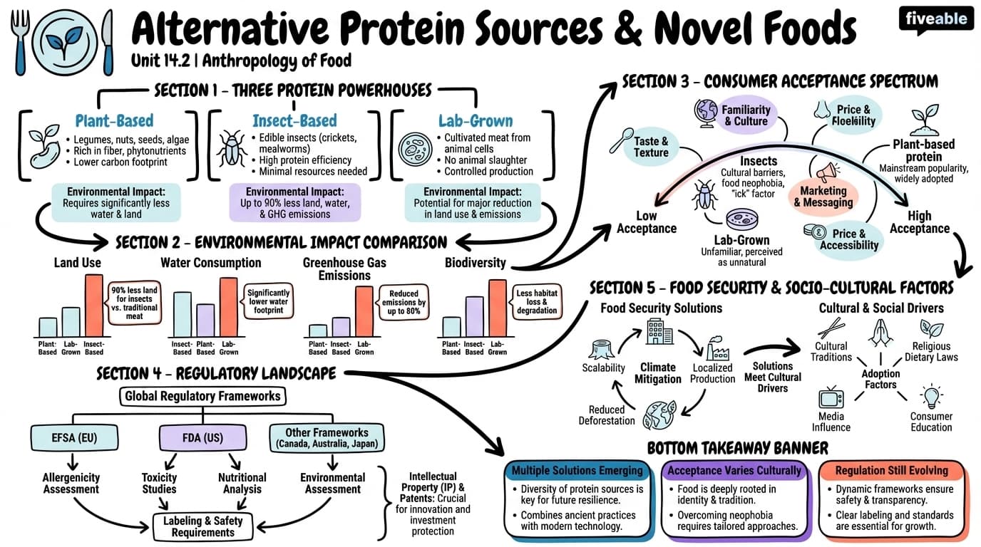 14.2 Alternative Protein Sources and Novel Foods - Anthropology of Food - Unit 14 visual cheatsheet