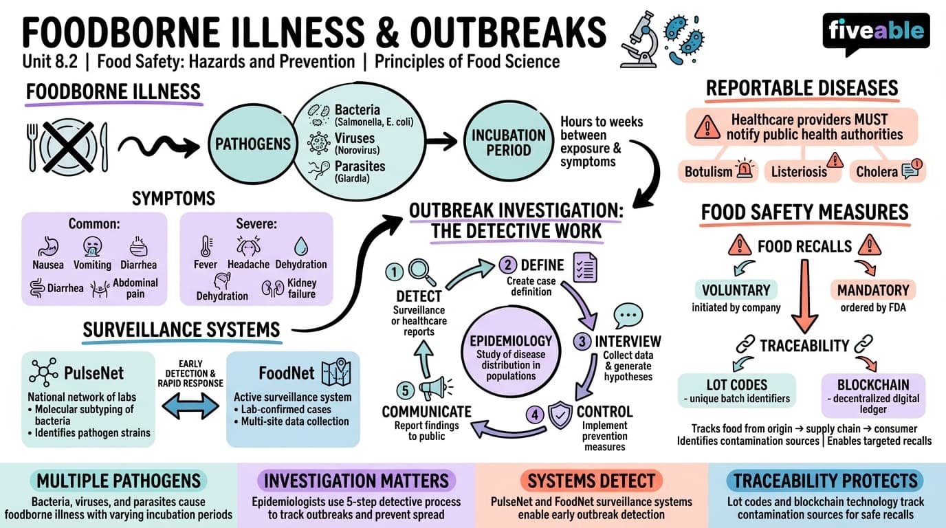 8.2 Foodborne illness and outbreaks - Principles of Food Science - Unit 8 visual cheatsheet