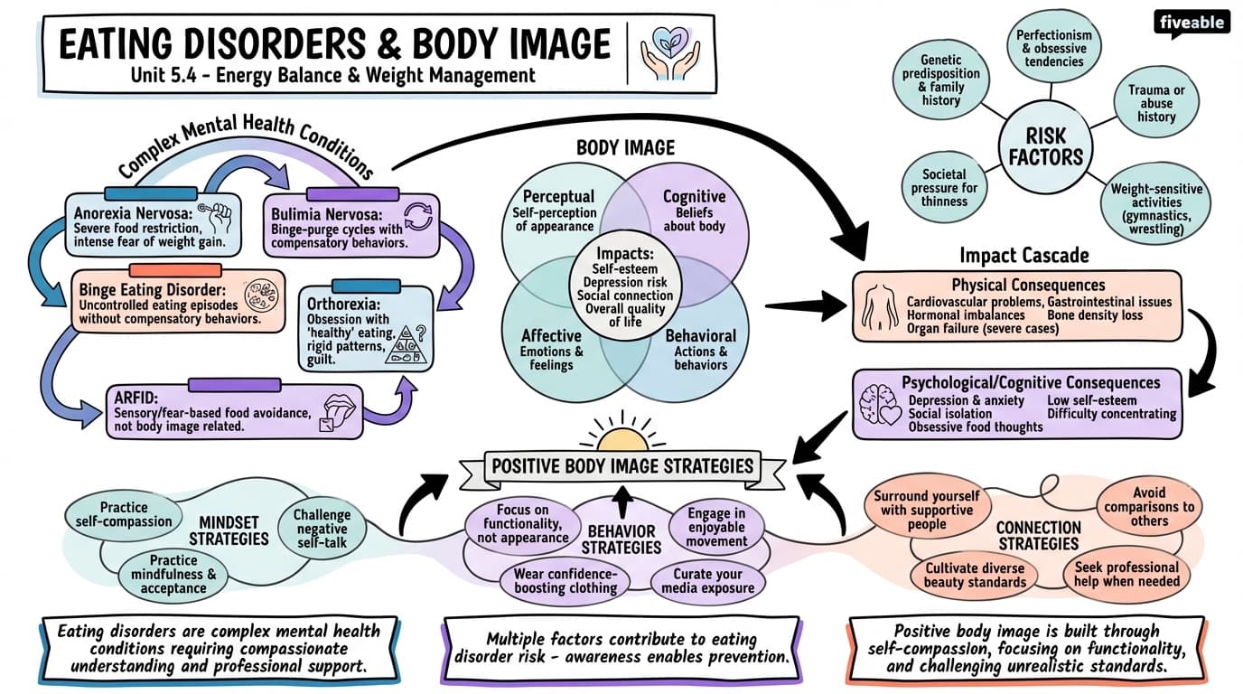 5.4 Eating Disorders and Body Image - Intro to Nutrition - Unit 5 visual cheatsheet