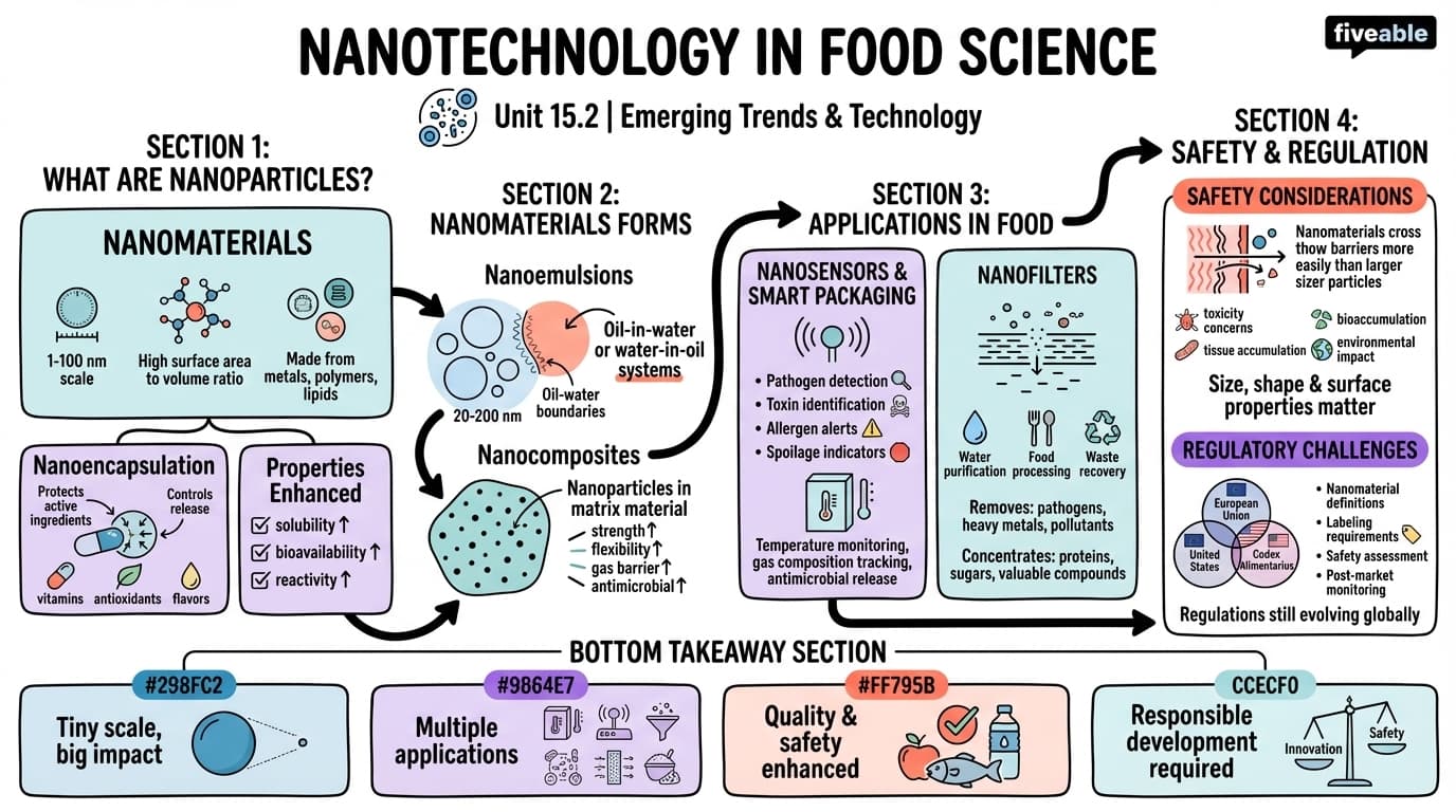 15.2 Nanotechnology in food science - Principles of Food Science - Unit 15 visual cheatsheet