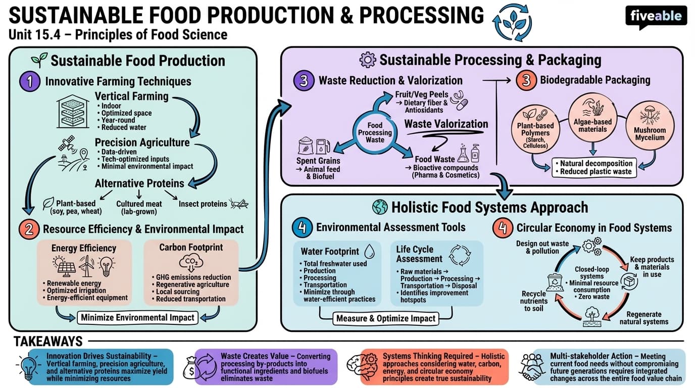 15.4 Sustainable food production and processing - Principles of Food Science - Unit 15 visual cheatsheet