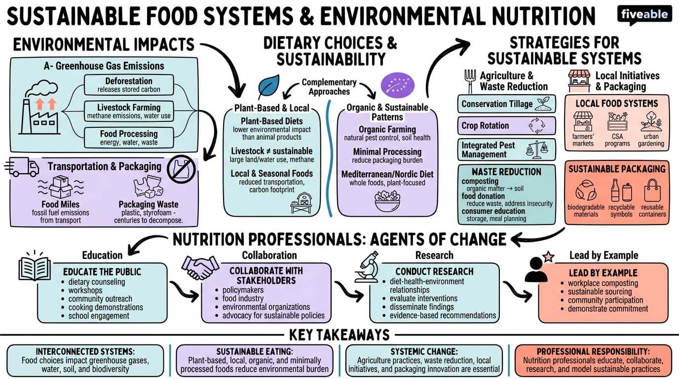 12.3 Sustainable food systems and environmental nutrition - Advanced Nutrition - Unit 12 visual cheatsheet