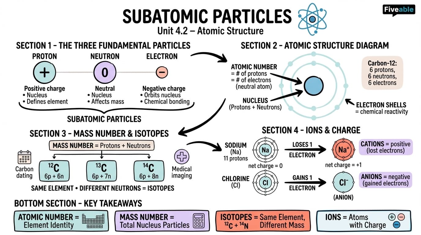 4.2 Subatomic Particles - Physical Science - Unit 4 visual cheatsheet