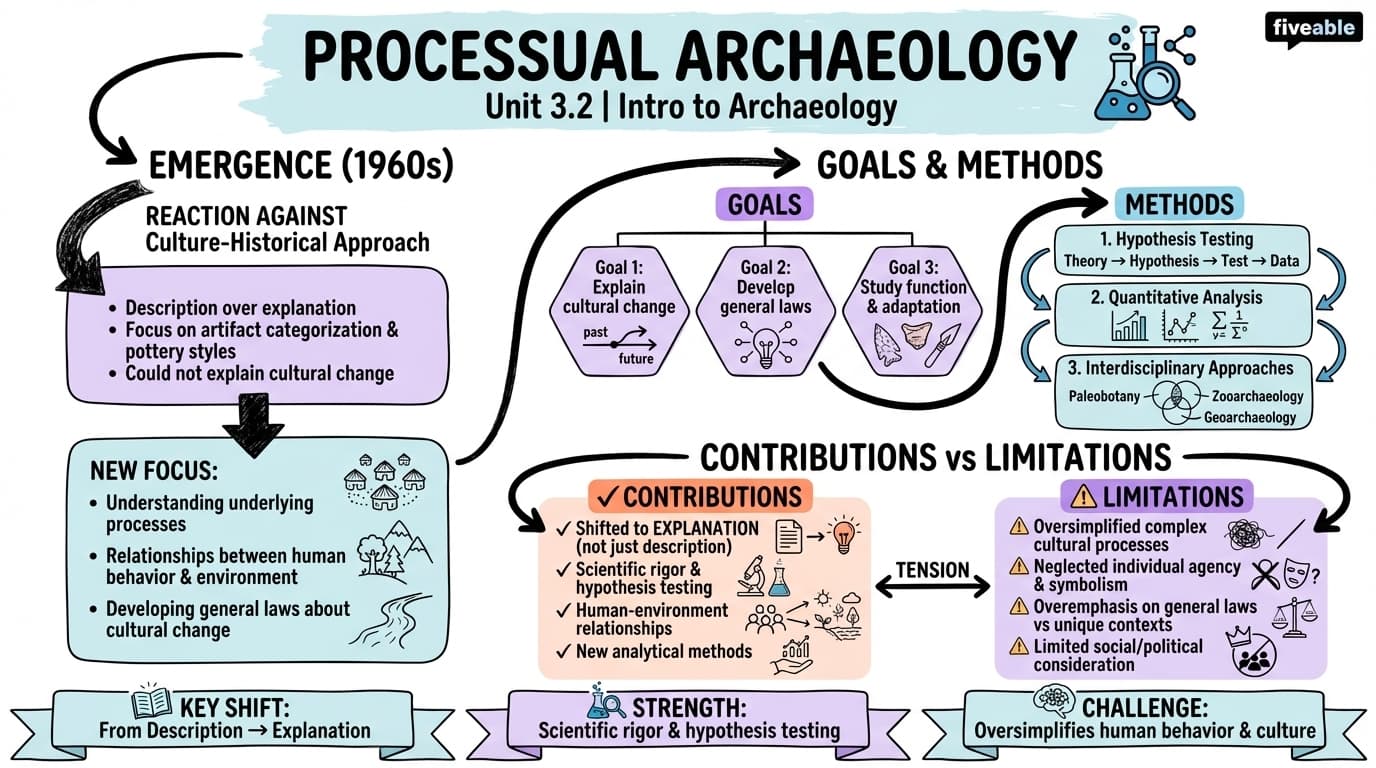 3.2 Processual Archaeology - Intro to Archaeology - Unit 3 visual cheatsheet