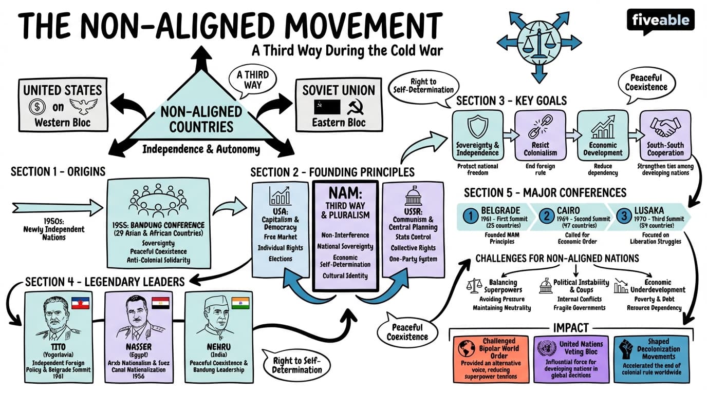 10.7 The Non-Aligned Movement - Honors World History - Unit 10 visual cheatsheet