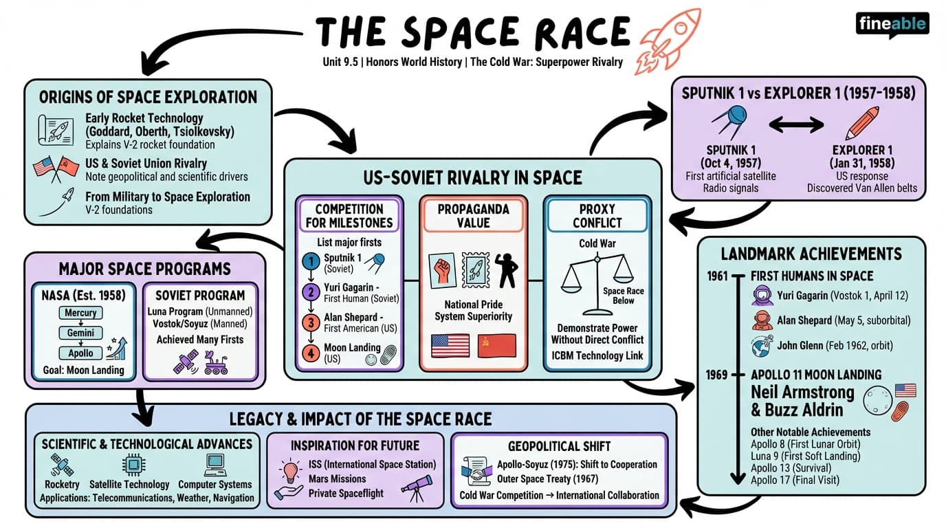 9.5 The space race - Honors World History - Unit 9 visual cheatsheet