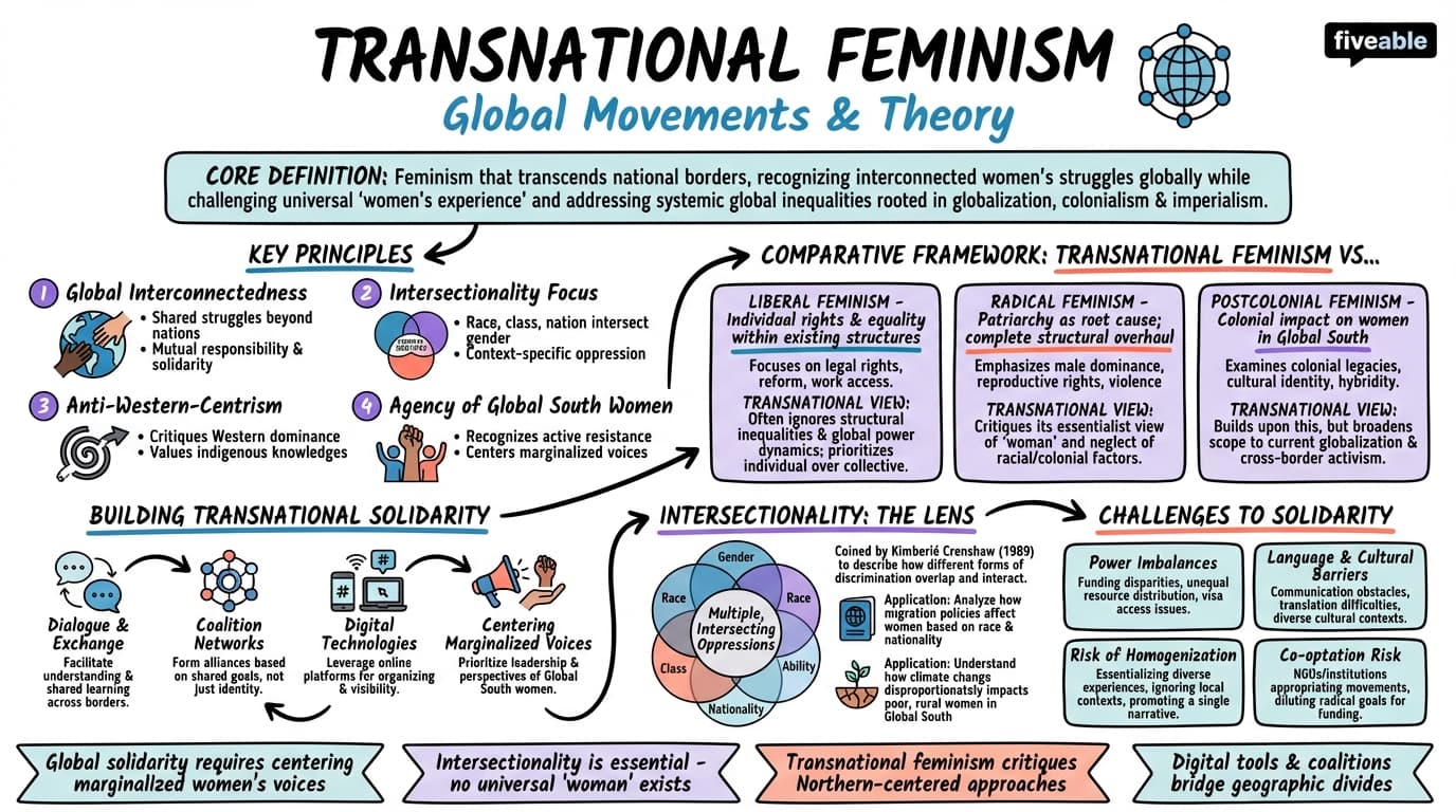 14.2 Transnational feminist movements and theories - Intro to Gender Studies - Unit 14 visual cheatsheet