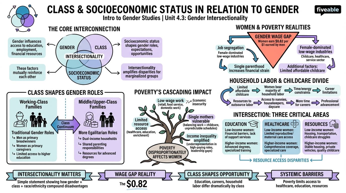 4.3 Class and socioeconomic status in relation to gender - Intro to Gender Studies - Unit 4 visual cheatsheet