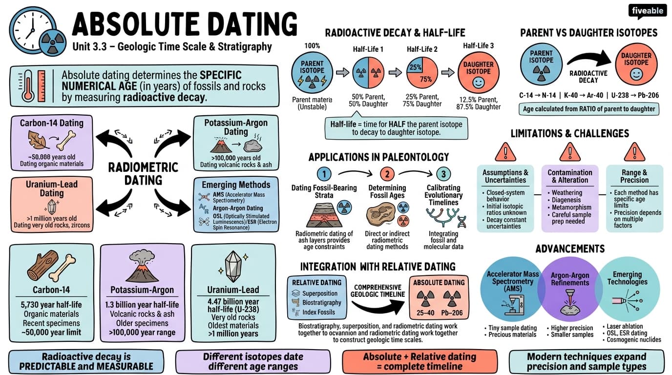 3.3 Absolute dating - Paleontology - Unit 3 visual cheatsheet