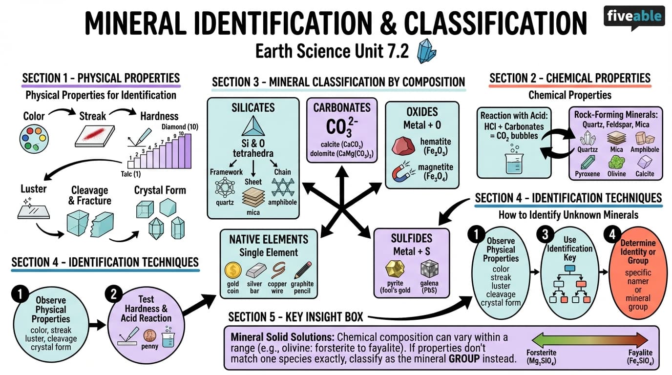 7.2 Mineral Identification and Classification - Earth Science - Unit 7 visual cheatsheet