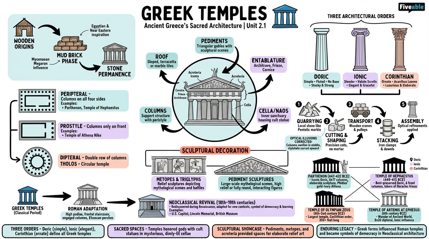 2.1 Greek temples - History of Architecture - Unit 2 visual cheatsheet