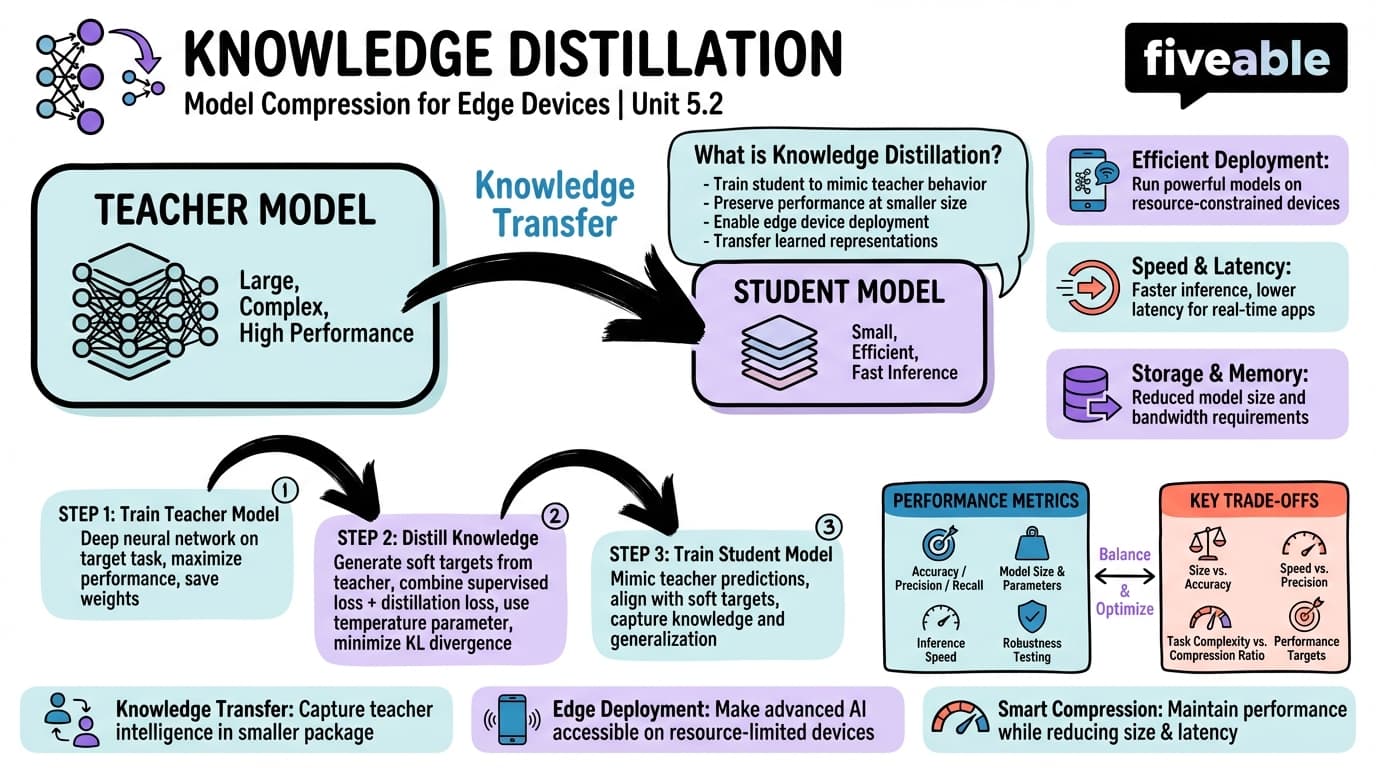 5.2 Knowledge Distillation - Edge AI and Computing - Unit 5 visual cheatsheet