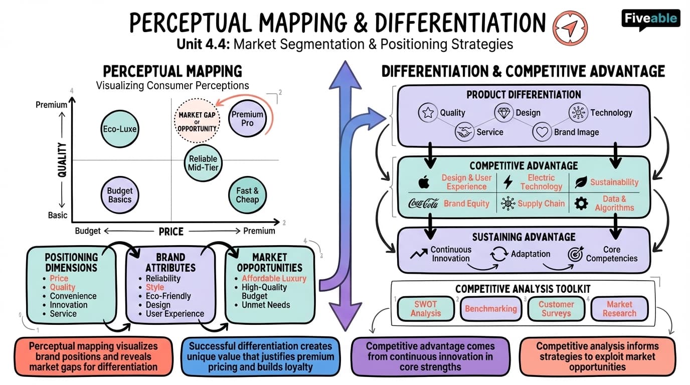 4.4 Perceptual Mapping and Differentiation - Marketing Strategy - Unit 4 visual cheatsheet