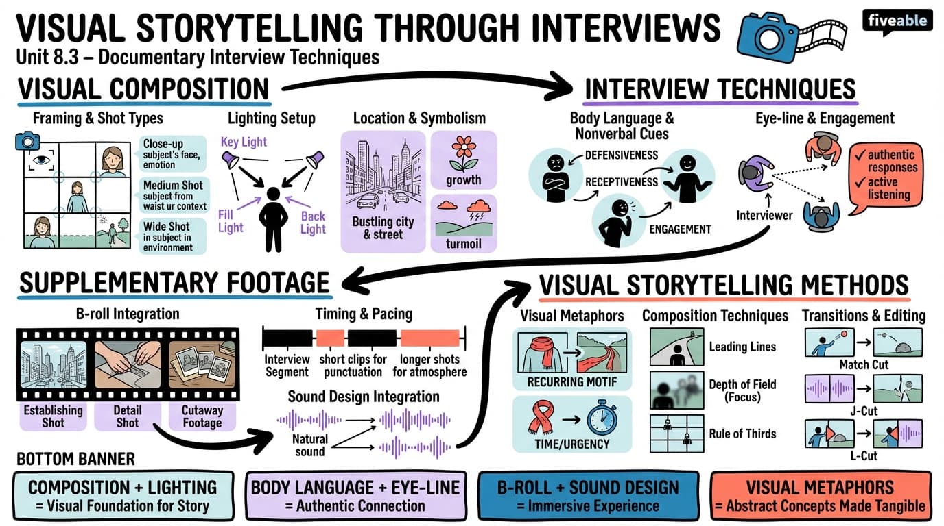 8.3 Visual storytelling through interviews - Art of the Interview - Unit 8 visual cheatsheet