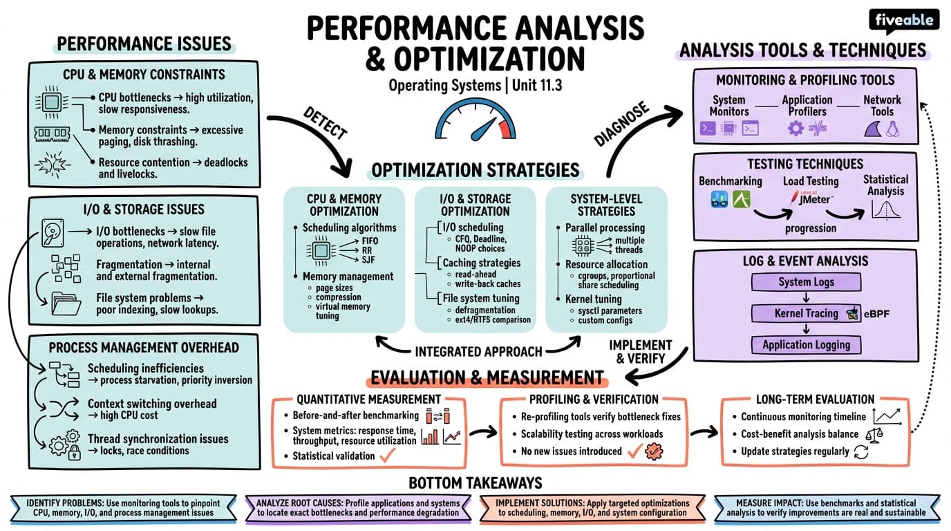 11.3 Performance analysis and optimization - Operating Systems - Unit 11 visual cheatsheet