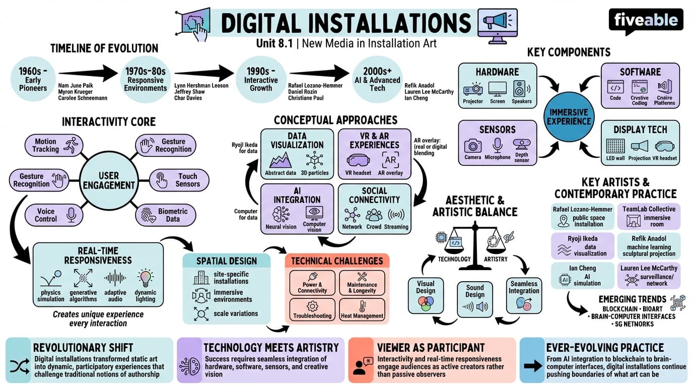 8.1 Digital installations - Installation Art - Unit 8 visual cheatsheet