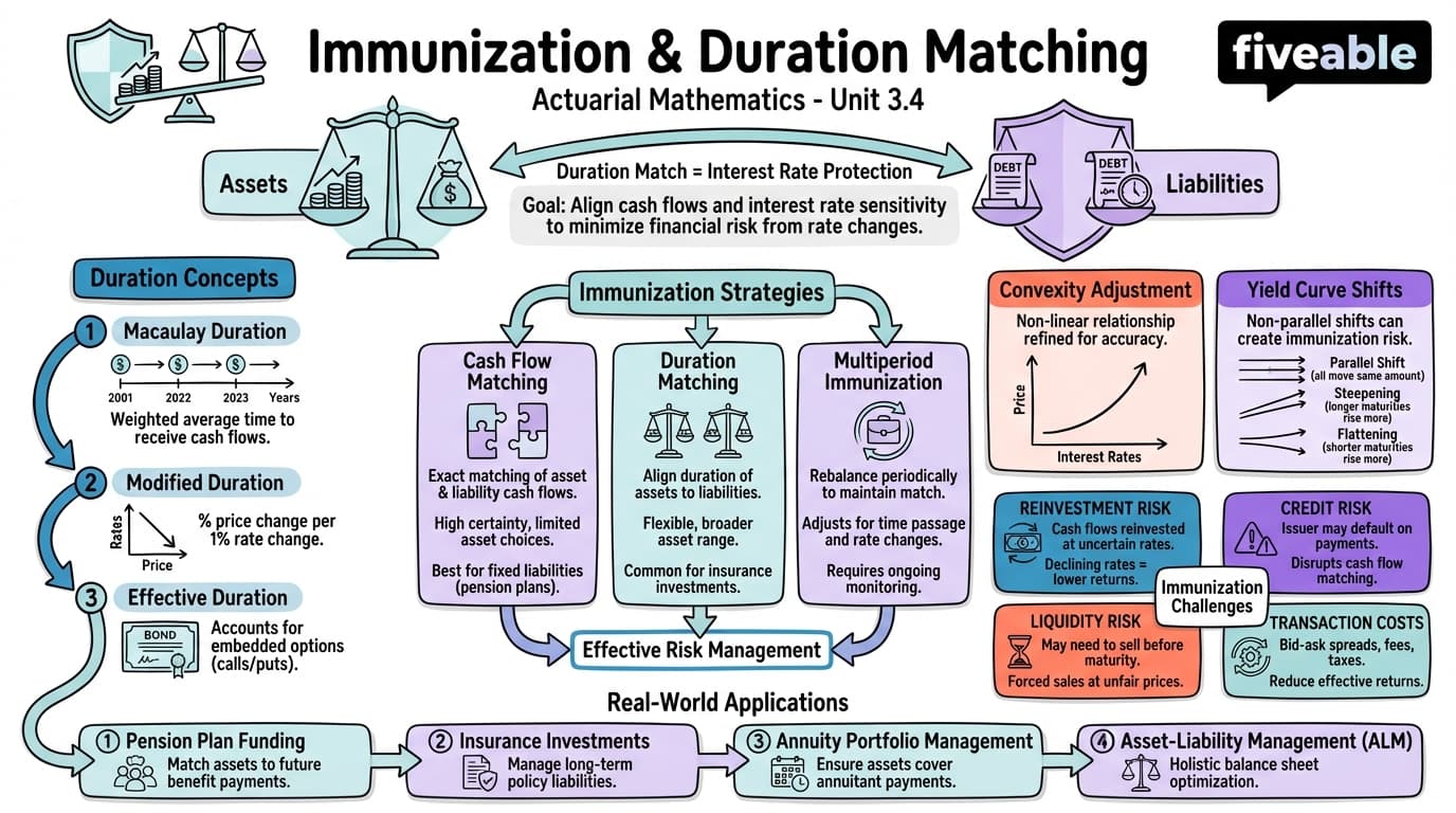 3.4 Immunization and duration matching - Actuarial Mathematics - Unit 3 visual cheatsheet