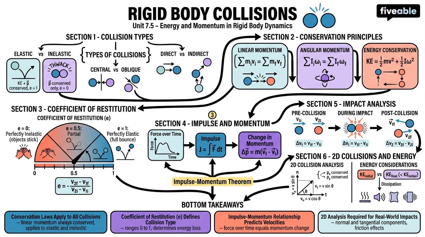 7.5 Rigid body collisions - Engineering Mechanics – Dynamics - Unit 7 visual cheatsheet