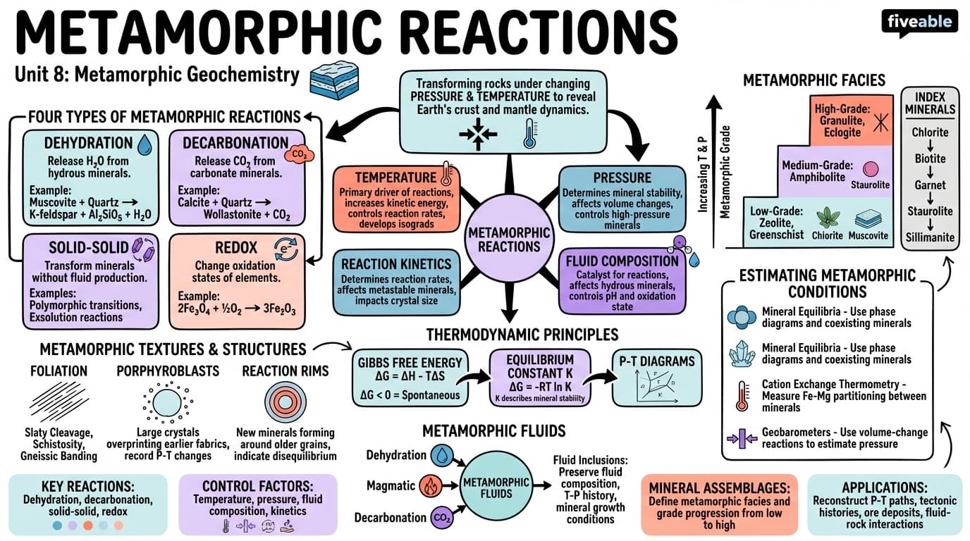 8.1 Metamorphic reactions - Geochemistry - Unit 8 visual cheatsheet
