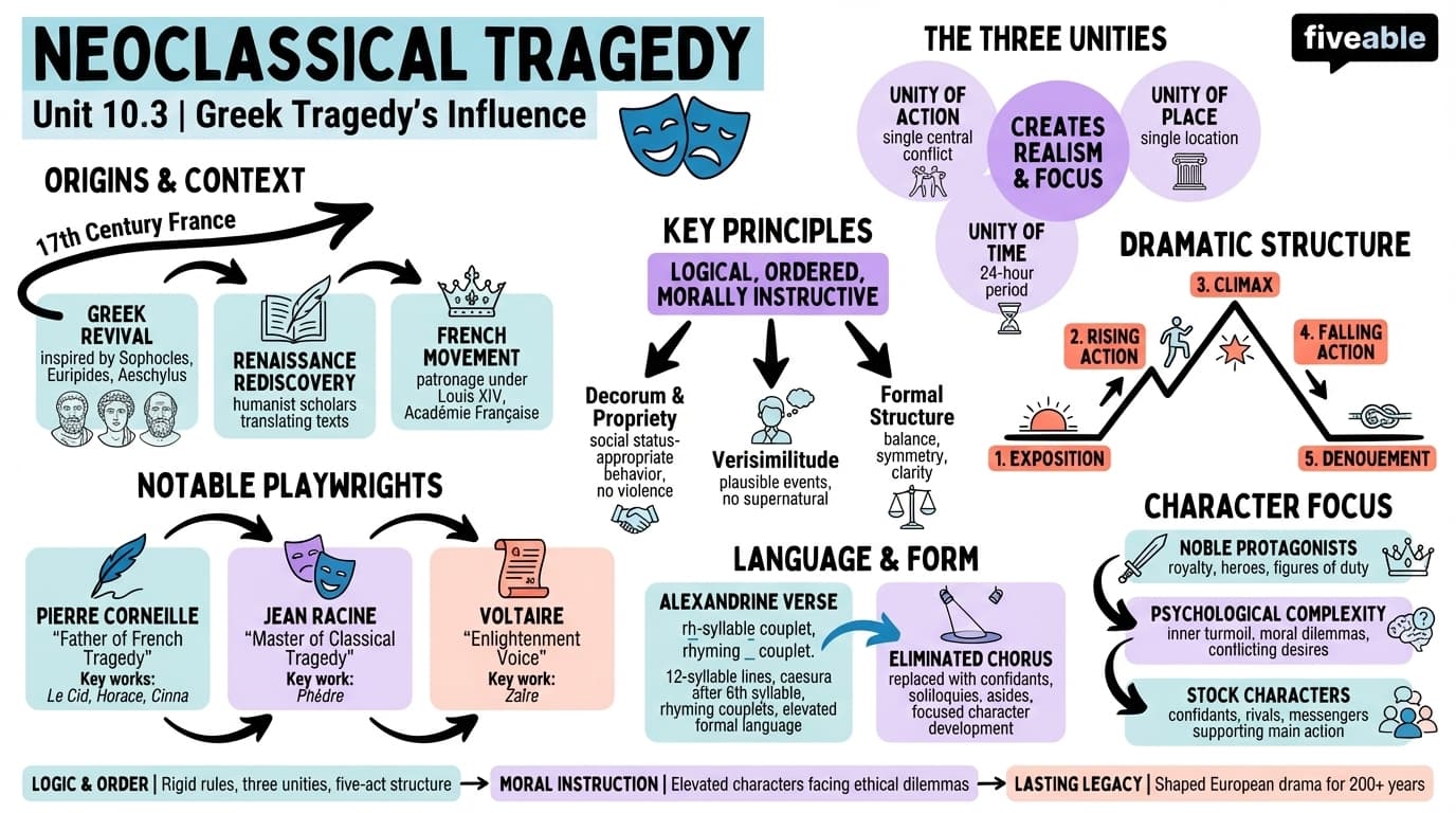 10.3 Neoclassical tragedy - Greek Tragedy - Unit 10 visual cheatsheet