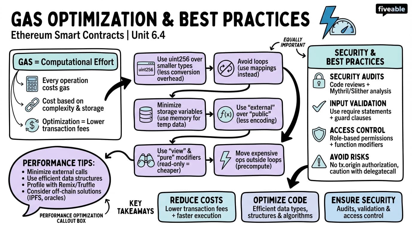 6.4 Gas optimization and best practices - Blockchain Technology and Applications - Unit 6 visual cheatsheet