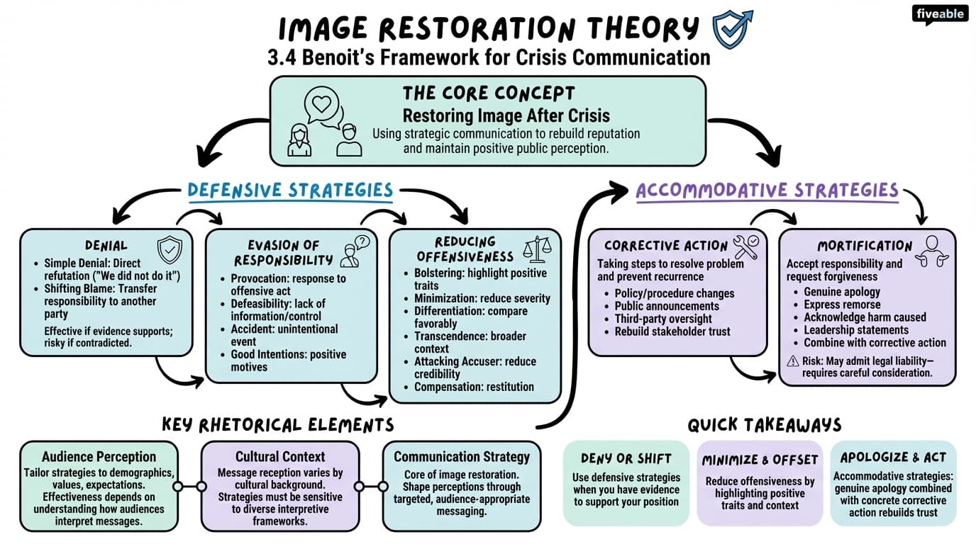3.4 Image Restoration Theory - Crisis Management - Unit 3 visual cheatsheet