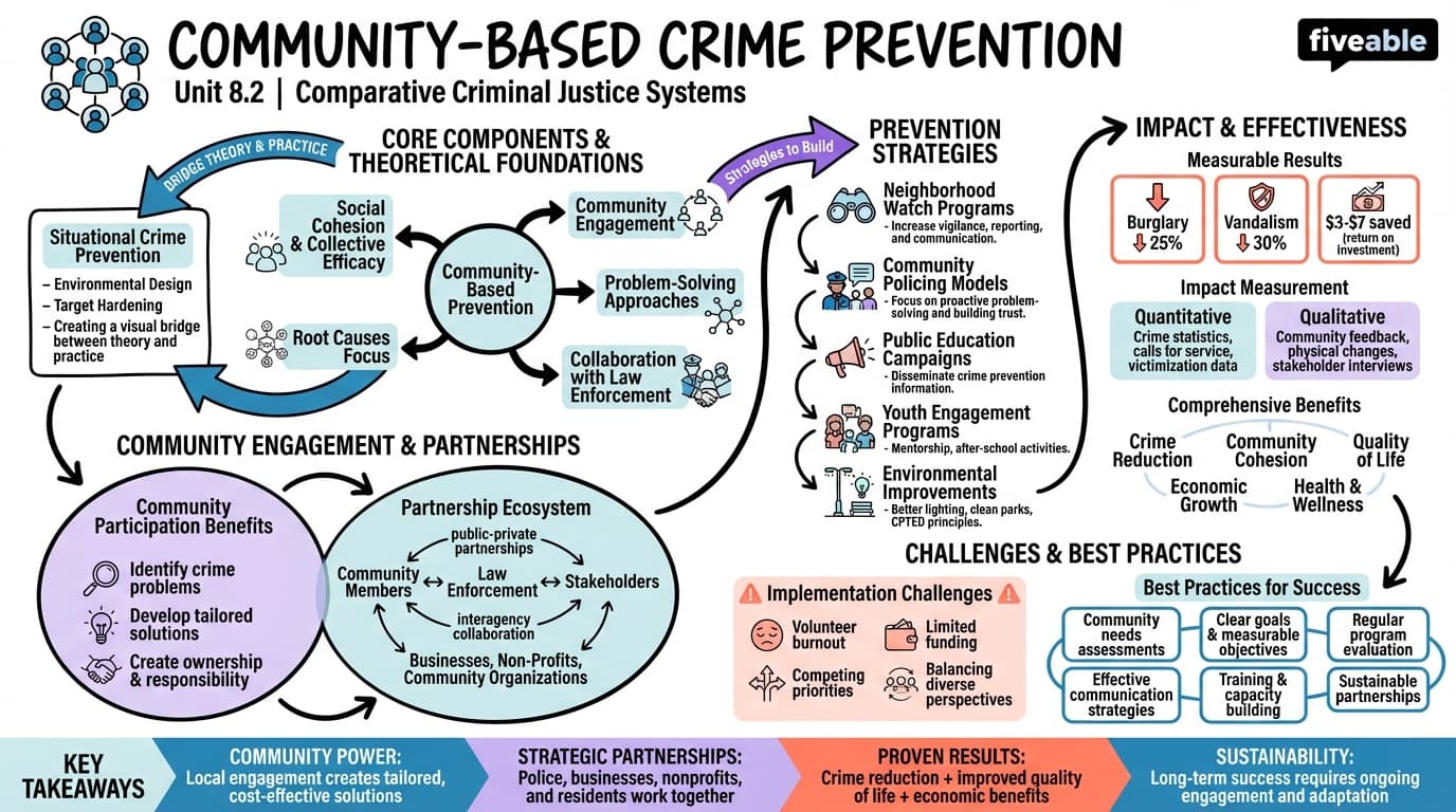 8.2 Community-based crime prevention - Comparative Criminal Justice Systems - Unit 8 visual cheatsheet