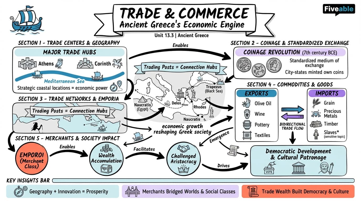 13.3 Trade and Commerce - Ancient Greece - Unit 13 visual cheatsheet