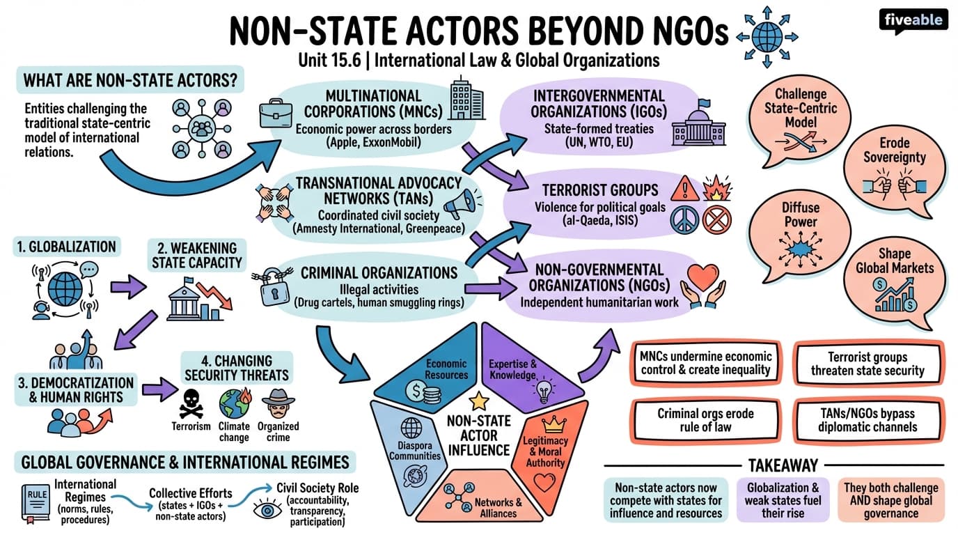 15.6 Non-state Actors beyond NGOs - Intro to Political Science - Unit 15 visual cheatsheet