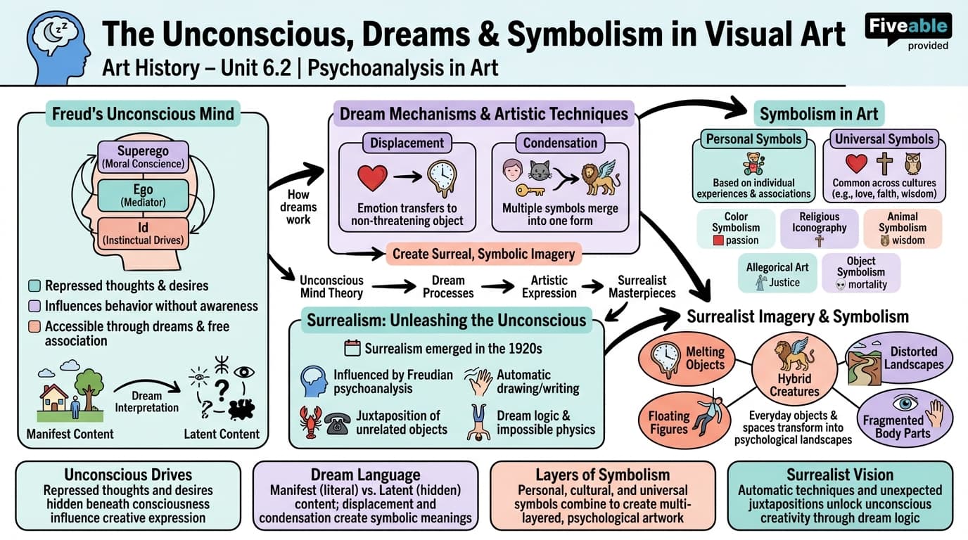 6.2 The unconscious, dreams, and symbolism in visual art - Art History – Theories and Methods - Unit 6 visual cheatsheet