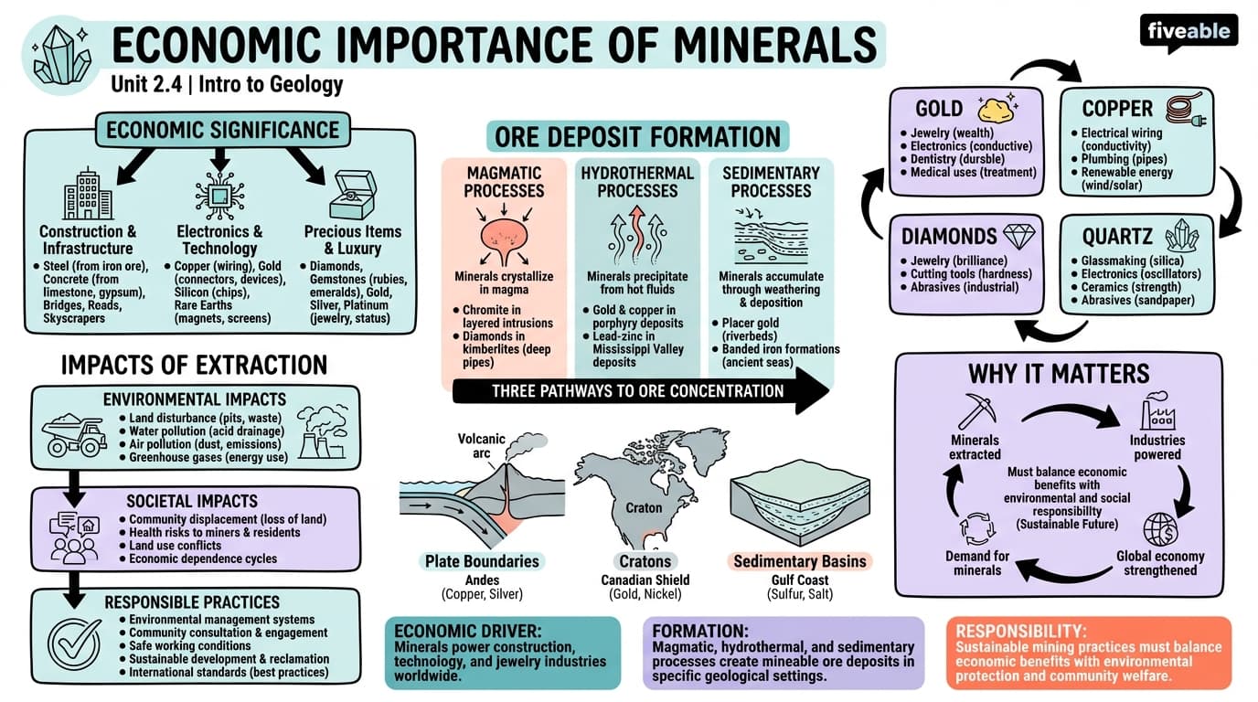 2.4 Economic importance of minerals - Intro to Geology - Unit 2 visual cheatsheet