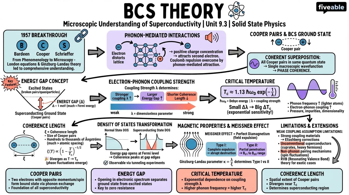 9.3 BCS theory - Solid State Physics - Unit 9 visual cheatsheet