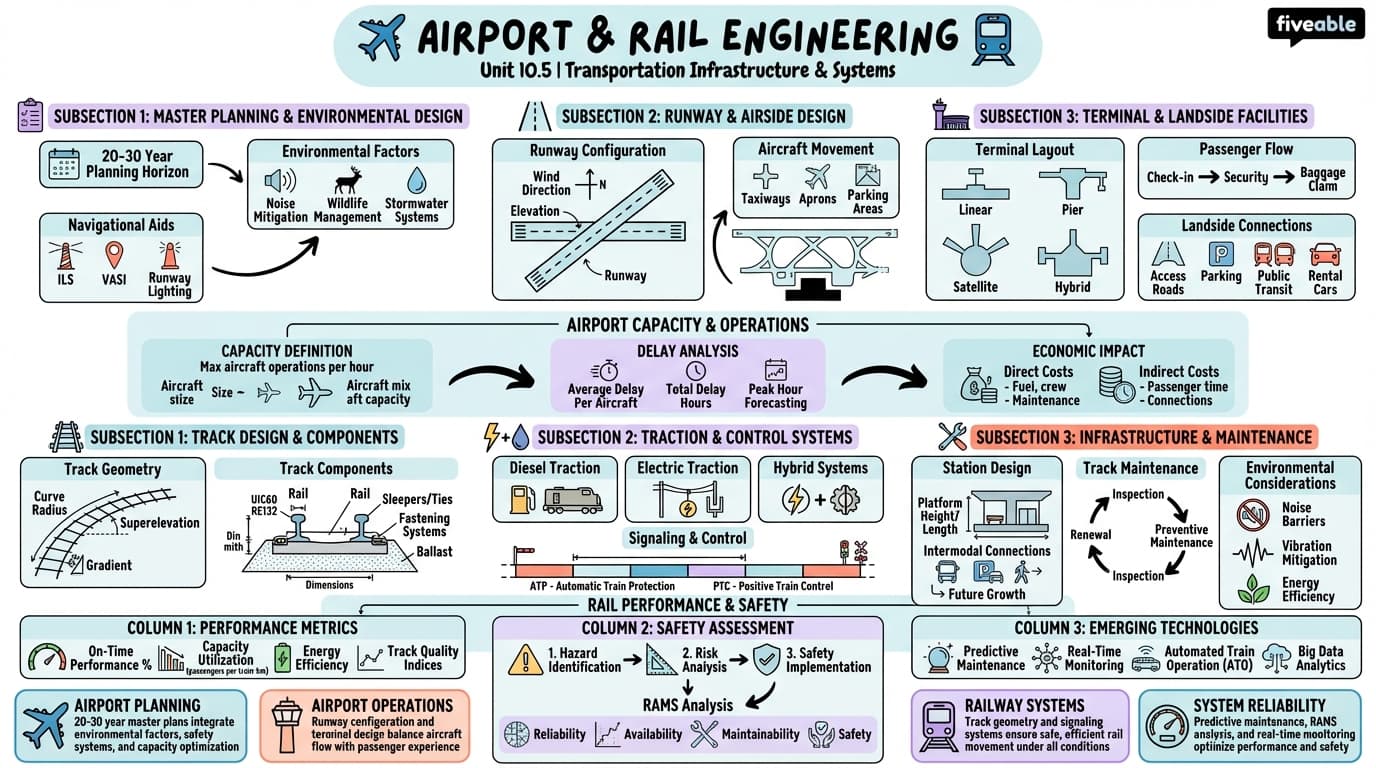 10.5 Airport and Rail Engineering - Intro to Civil Engineering - Unit 10 visual cheatsheet