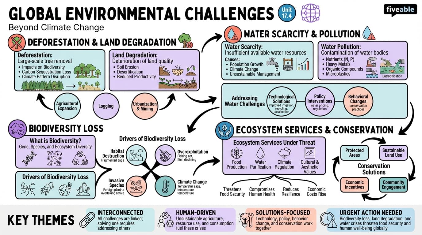 17.4 Other Global Environmental Challenges - Physical Geography - Unit 17 visual cheatsheet