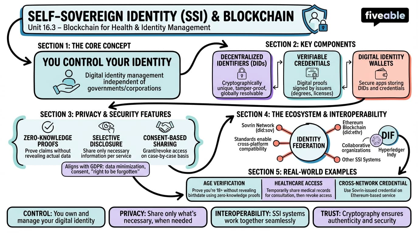 16.3 Self-Sovereign Identity and Blockchain - Blockchain and Cryptocurrency - Unit 16 visual cheatsheet