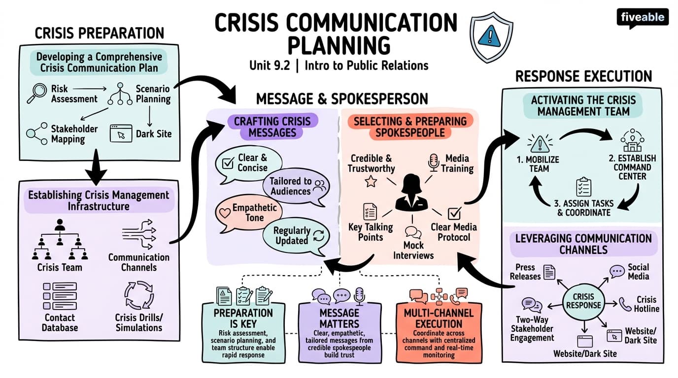 9.2 Crisis Communication Planning - Intro to Public Relations - Unit 9 visual cheatsheet