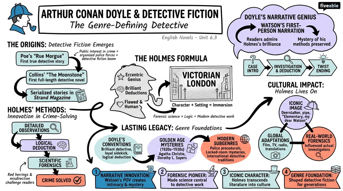 6.3 Arthur Conan Doyle and the detective fiction genre - English Novels - Unit 6 visual cheatsheet