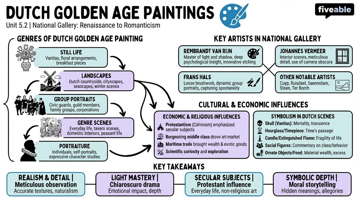 5.2 Dutch Golden Age paintings - London Museums - Unit 5 visual cheatsheet
