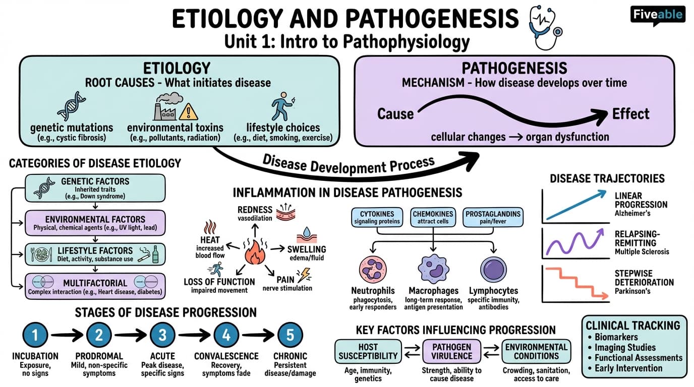 1.3 Etiology and Pathogenesis - Pathophysiological Concepts in Nursing - Unit 1 visual cheatsheet