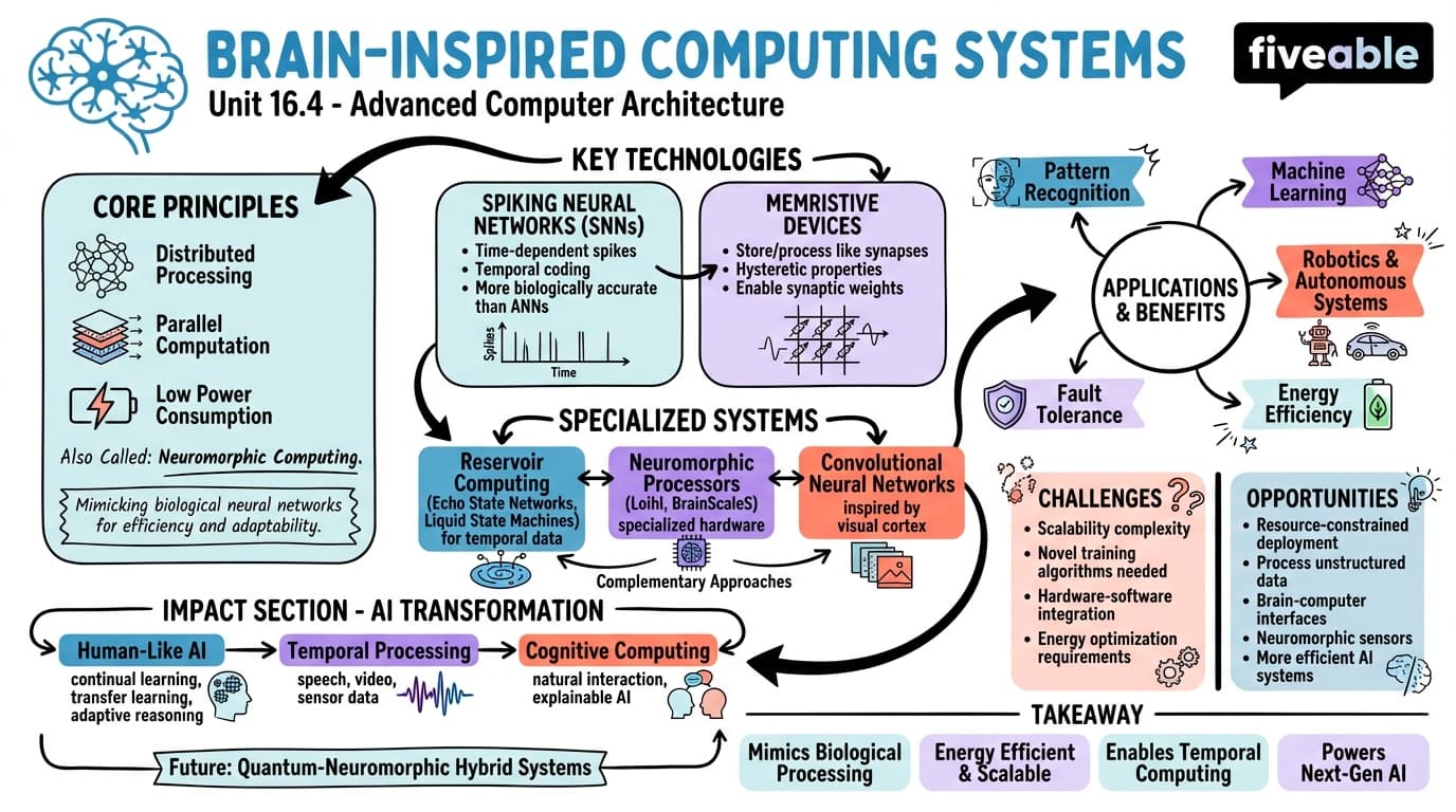 16.4 Brain-Inspired Computing Systems - Advanced Computer Architecture - Unit 16 visual cheatsheet
