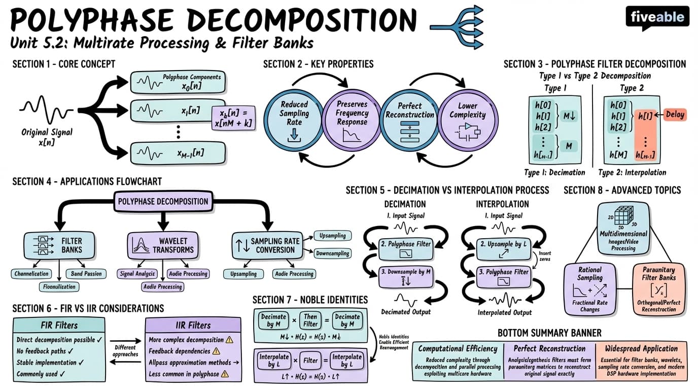 5.2 Polyphase decomposition - Advanced Signal Processing - Unit 5 visual cheatsheet